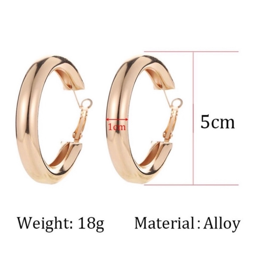 Blogger Fav | Super Chic Retro Gold Hoop Earrings - Picture 7 of 7